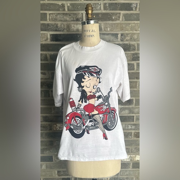 Fruit Of The Loom Best Other - Vintage-Style Fruit of the Loom Best Betty Boop Motorcycle Graphic T-shirt